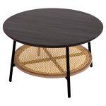 Τραπεζι Σαλονιου Sewell HM18033 MDF Σε Zebrano-Μεταλλικα Ποδια-Wicker φ80x46,5υεκ. - Image 4
