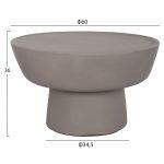 Τραπεζι Σαλονιου Pirson HM18155.03 Fiber Cement Σε γκρι--φ60x36υεκ. - Image 2