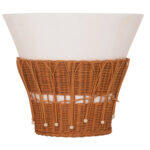 Τραπεζι Σαλονιου Perral HM18164.02L Fiber Cement Λευκο-Φυσικο rattan--φ55x45υεκ - Image 3