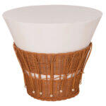 Τραπεζι Σαλονιου Perral HM18164.02L Fiber Cement Λευκο-Φυσικο rattan--φ55x45υεκ - Image 4