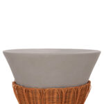 Τραπεζι Σαλονιου Perral HM18164.03L Fiber Cement Γκρι-Φυσικο rattan--φ55x45υεκ - Image 4