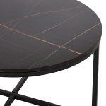 Τραπεζι Σαλονιου HM9420.03 Black Marble Μελαμινη-Μαυρη Μεταλλικη Βαση φ80x48,5yεκ. - Image 5