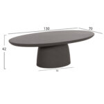 Τραπεζι Σαλονιου Fiber Cement Οβαλ Breccan HM6594.01 Γκρι 130x70x42υεκ - Image 2