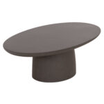 Τραπεζι Σαλονιου Fiber Cement Οβαλ Breccan HM6594.01 Γκρι 130x70x42υεκ - Image 5