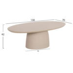 Τραπεζι Σαλονιου Fiber Cement Οβαλ Breccan HM6594.02 Μπεζ 130x70x42υεκ - Image 2