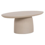 Τραπεζι Σαλονιου Fiber Cement Οβαλ Breccan HM6594.02 Μπεζ 130x70x42υεκ - Image 4