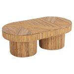 Τραπεζι Σαλονιου Gatsby Οβαλ Top HM9870 Rattan Χρωμα Φυσικο 110x59x39υεκ.