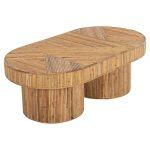 Τραπεζι Σαλονιου Gatsby Οβαλ Top HM9870 Rattan Χρωμα Φυσικο 110x59x39υεκ. - Image 4