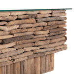 Τραπεζι Σαλονιου Ορθογωνιο Sparrow HM18366 Driftwood--Γυαλι 105x45x47υεκ. - Image 8