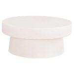 Τραπεζι Σαλονιου Στρογγυλο Σειρα Santorini HM18050 MDF Σε Υπολευκο Χρωμα φ80x35υεκ.