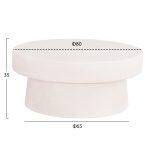 Τραπεζι Σαλονιου Στρογγυλο Σειρα Santorini HM18050 MDF Σε Υπολευκο Χρωμα φ80x35υεκ. - Image 2