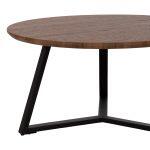Τραπεζι Σαλονιου Στρογγυλο Rocket HM9586.04 MDF Walnut-Μαυρη Σαγρε Βαση φ80x42υεκ. - Image 4