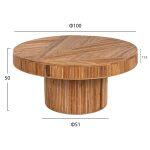 Τραπεζι Σαλονιου Gatsby Στρογγυλο HM9651 Rattan Χρωμα Φυσικο φ100x50y Εκ. - Image 2