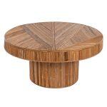 Τραπεζι Σαλονιου Gatsby Στρογγυλο HM9651 Rattan Χρωμα Φυσικο φ100x50y Εκ. - Image 3
