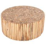 Τραπεζι Σαλονιου Στρογγυλο Cooter HM9862 Κλαδια Teak-Φυσικο φ100x40υεκ. - Image 4