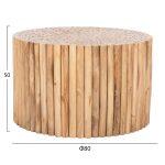 Τραπεζι Σαλονιου Στρογγυλο Cooter HM9863 Κλαδια Teak-Φυσικο φ80x50υεκ. - Image 2