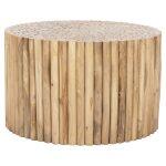 Τραπεζι Σαλονιου Στρογγυλο Cooter HM9863 Κλαδια Teak-Φυσικο φ80x50υεκ.