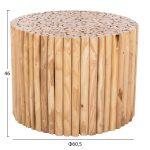 Τραπεζι Σαλονιου Στρογγυλο Cooter HM9864 Κλαδια Teak-Φυσικο φ60,5x46υεκ. - Image 2