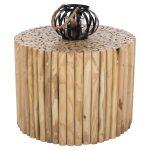 Τραπεζι Σαλονιου Στρογγυλο Cooter HM9864 Κλαδια Teak-Φυσικο φ60,5x46υεκ.