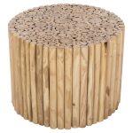 Τραπεζι Σαλονιου Στρογγυλο Cooter HM9864 Κλαδια Teak-Φυσικο φ60,5x46υεκ. - Image 3