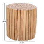 Τραπεζι Σαλονιου Στρογγυλο Cooter HM9865 Κλαδια Teak-Φυσικο φ39x40,5υεκ. - Image 2