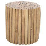 Τραπεζι Σαλονιου Στρογγυλο Cooter HM9865 Κλαδια Teak-Φυσικο φ39x40,5υεκ.