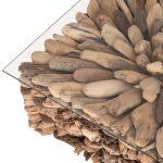 Τραπεζι Σαλονιου Τετραγωνο Sparrow HM9961 Driftwood--Γυαλι 75x75x51υεκ. - Image 6