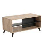 Τραπεζι Σαλονιου Umbria Ks Grey Oak-Μαυρο 101x50x47εκ