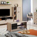Τραπεζι Σαλονιου Umbria Ks Grey Oak-Μαυρο 101x50x47εκ - Image 2