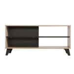 Τραπεζι Σαλονιου Umbria Ks Grey Oak-Μαυρο 101x50x47εκ - Image 3