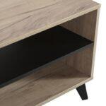 Τραπεζι Σαλονιου Umbria Ks Grey Oak-Μαυρο 101x50x47εκ - Image 4