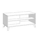 Τραπεζι Σαλονιου Umbria Ks Grey Oak-Μαυρο 101x50x47εκ - Image 5