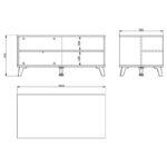 Τραπεζι Σαλονιου Umbria Ks Grey Oak-Μαυρο 101x50x47εκ - Image 6