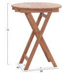 Τραπεζι Σκηνοθετη Στρογγυλο Heidel HM18120 Ξυλο Teak--Φυσικο φ60x75υεκ. - Image 2