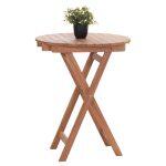 Τραπεζι Σκηνοθετη Στρογγυλο Heidel HM18120 Ξυλο Teak--Φυσικο φ60x75υεκ.