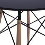 Τραπεζι Minimal Στρογγυλο HM0060.02 Μαυρο Χρωμα Mdf-Ποδια Οξιας Φυσικο φ60χ72υεκ. - Image 5