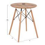 Τραπεζι Στρογγυλο Minimal HM0060.04 Φυσικο Χρωμα Mdf-Ποδια Οξιας Σε Φυσικο Χρωμα φ60χ76υεκ. - Image 2