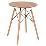 Τραπεζι Στρογγυλο Minimal HM0060.04 Φυσικο Χρωμα Mdf-Ποδια Οξιας Σε Φυσικο Χρωμα φ60χ76υεκ.