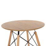 Τραπεζι Στρογγυλο Minimal HM0060.04 Φυσικο Χρωμα Mdf-Ποδια Οξιας Σε Φυσικο Χρωμα φ60χ76υεκ. - Image 4