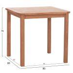 Τραπεζι Τετραγωνο Presscot HM18122 Ξυλο Teak--Φυσικο 80x80x76υεκ. - Image 2