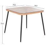 Τραπεζι Τετραγωνο Allegra HM5536.11 Μεταλ.μαυρο-P.e. Rattan Φυσικο 79,5x79,5x72,5υεκ - Image 2