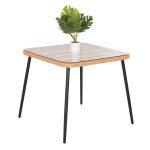 Τραπεζι Τετραγωνο Allegra HM5536.11 Μεταλ.μαυρο-P.e. Rattan Φυσικο 79,5x79,5x72,5υεκ