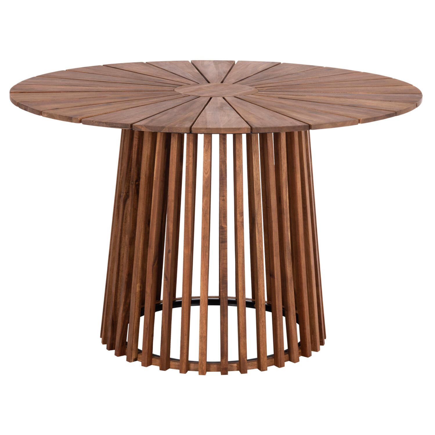 trapezi-trapezarias-exchoroy-fb96234-xyl Τραπεζι Τραπεζαριας Εξ.χωρου Cristobal HM6234 Ξυλο Ακακιας-Μεταλλο φ120x76υεκ - Image 1