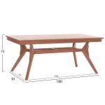 Τραπεζι Τραπεζαριας Wonder HM18116 Ξυλο Teak--Φυσικο 180x91x75υεκ. - Image 2