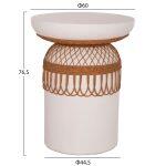 Βοηθητικο Τραπεζι Prilep HM18159.02 Fiber Cement Λευκο & rattan--φ60x76,5υεκ - Image 2