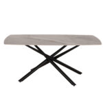 Τραπεζι Τραπεζαριας Iska HM18423 Κεραμικο Top Σε Λευκο/Καφε Μαρμαρο 178x89x79υεκ - Image 3