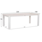 Τραπεζι Τραπεζαριας Punder HM6483.02 Κρεμ Αλουμινιο--Sintered Stone Top 220x100x76υεκ - Image 2