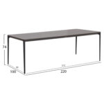 Τραπεζι Τραπεζαριας Stad HM6558.01 Γκρι Αλουμινιο & Sintered Stone Top 220x100x74υεκ - Image 2