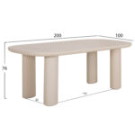 Τραπεζι Τραπεζαριας Fiber Cement Kiora HM6597.02 Μπεζ 200x100x76υεκ - Image 2