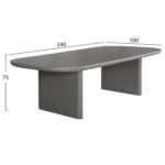 Τραπεζι Τραπεζαριας Fiber Cement Azami HM6600.01 Γκρι 240x100x75υεκ. - Image 2